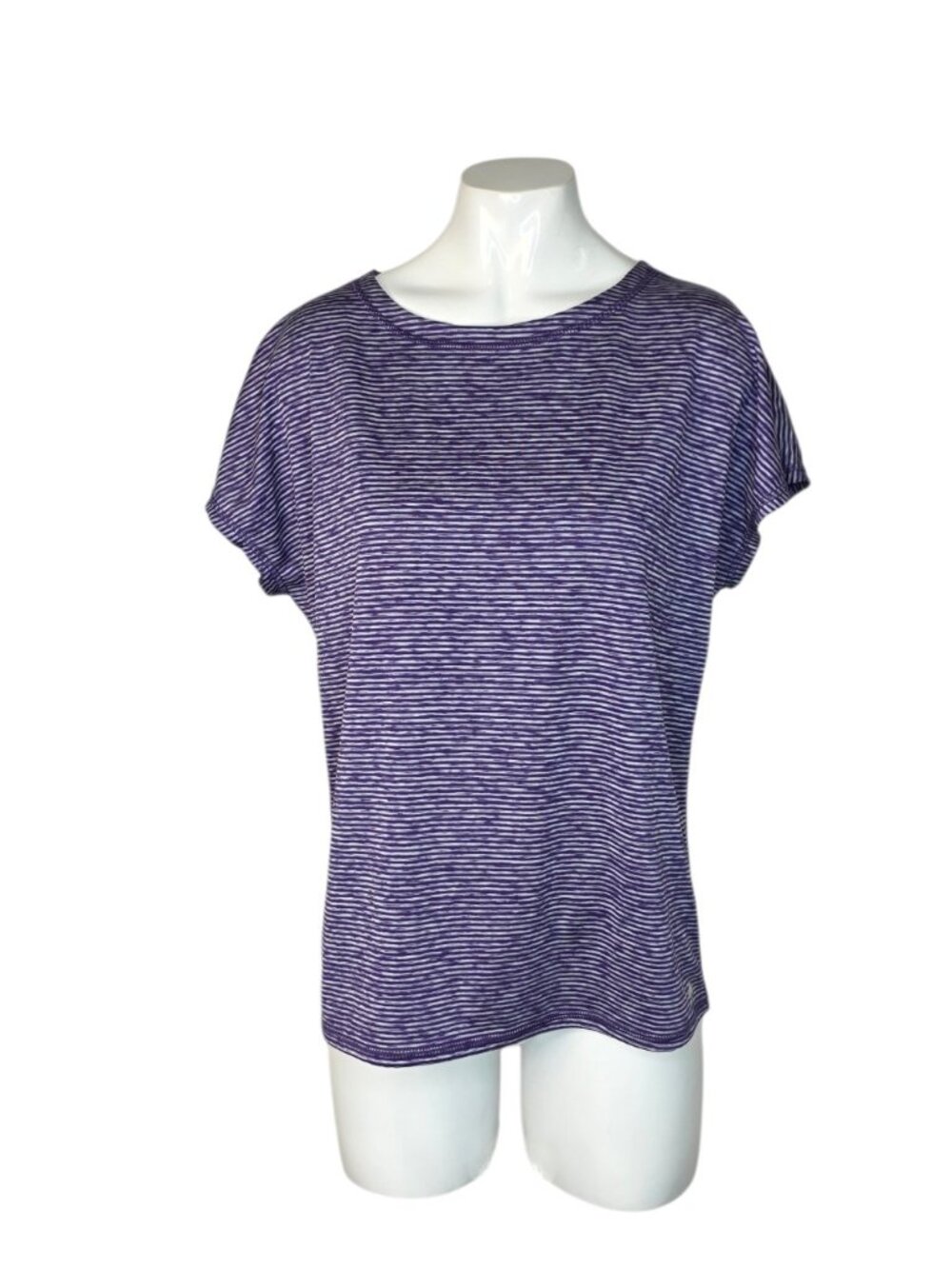 Roots Women's Athletic Short Sleeve Shirt, Purple, Pullover, Size Medium